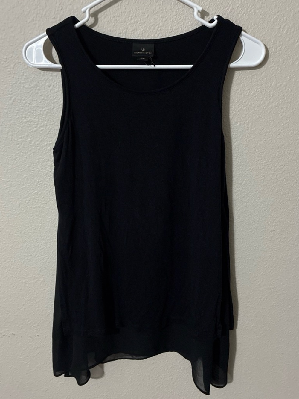 Worthington Black Layered Scoop Neck Tank